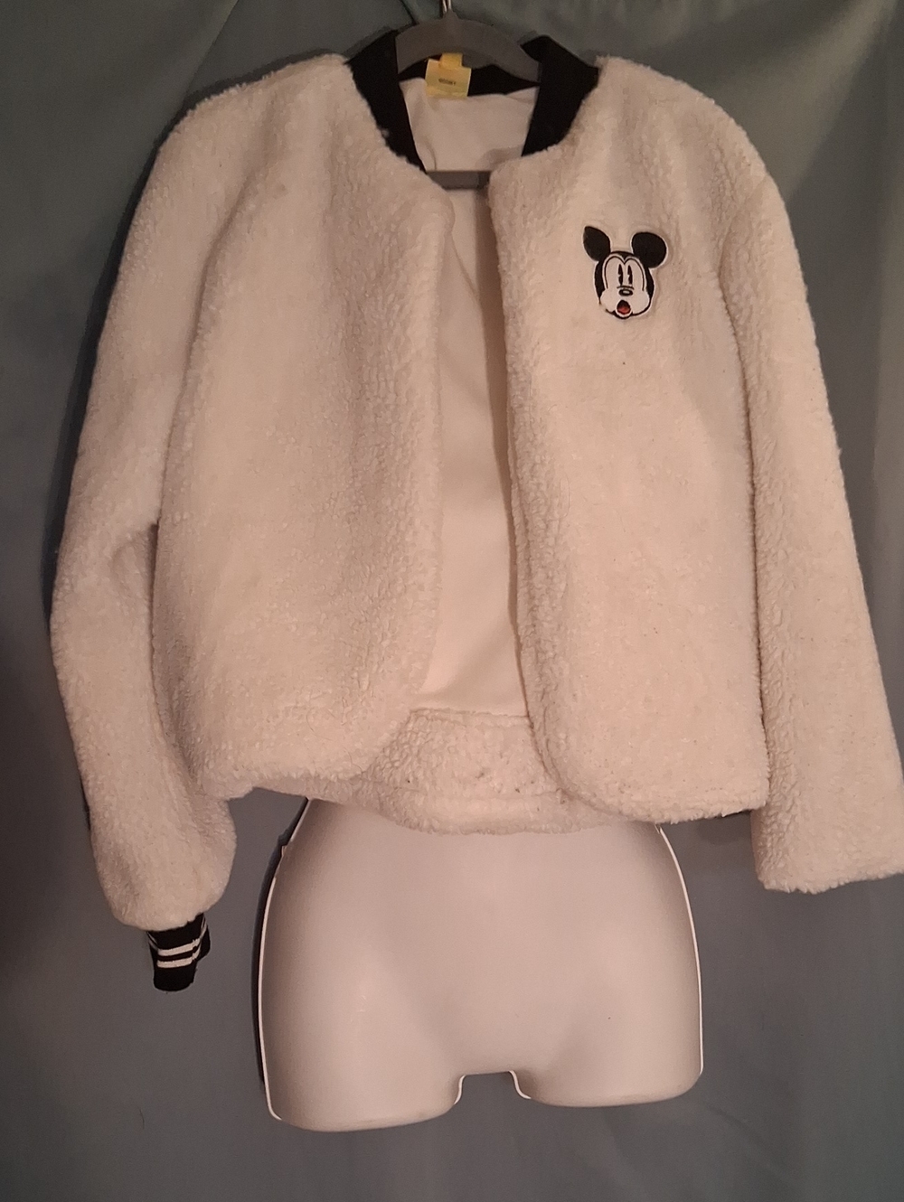 Kids White Sherpa Jacket with Character Patch